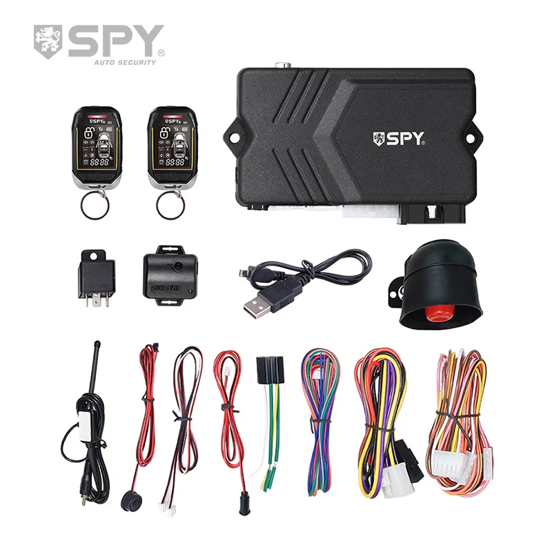 2026 SPY  Universal Car Alarm Push Button Security Remote Start Engine Entry Systems Car Keyless Alarms Immobilizer 1500m alarm