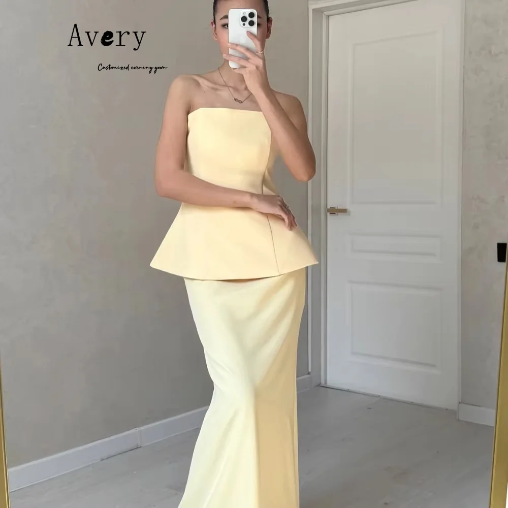 Avery personalizado Rosa cola de pez fuera del hombro sin mangas vestidos de fiesta elegantes de lujo para boda mujer vestidos de graduación 2025 noche