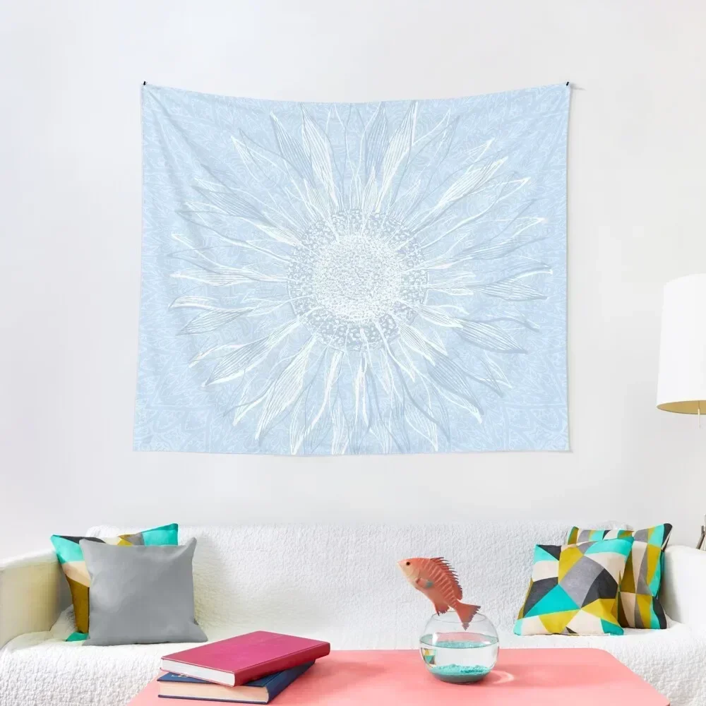 

Mandala Flower of Life, Sunflower, Sky Blue Tapestry Cute Decor House Decor Tapestry