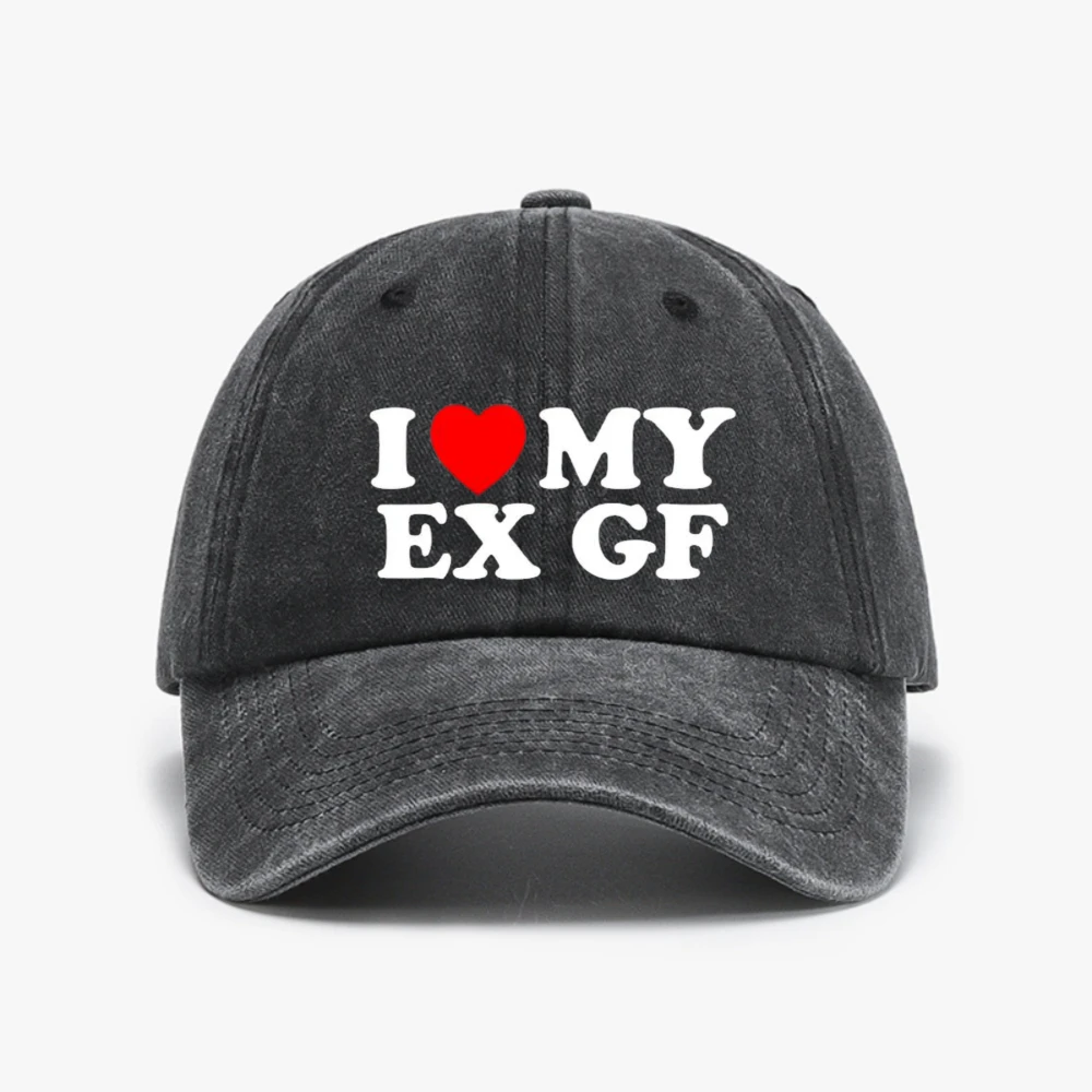 

funny I Heart My Ex GF I Love My Ex Girlfriend baseball cap fashion vintege Washed denim hats Summer Style Snapback Hat