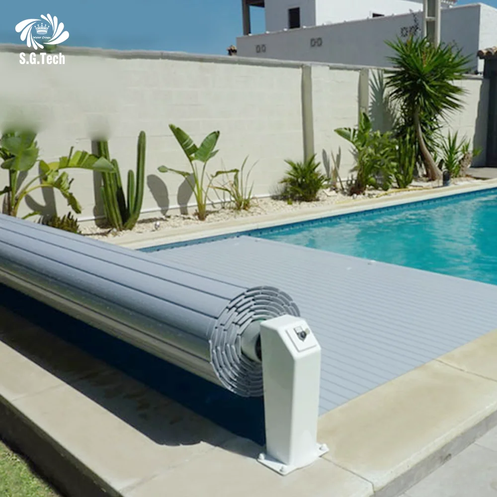 Guangdong Water Crown Manufacturer's Automatic PC Pool Cover Waterproof Safety Cover for Swimming Pools