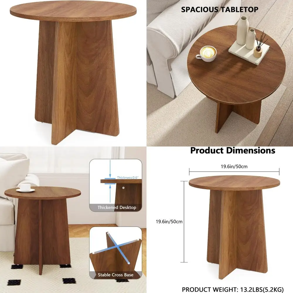 

Rustic Brown End Table Crafted with Mortise-Tenon Joinery, Featuring a Spacious Tabletop for Rustic Interiors