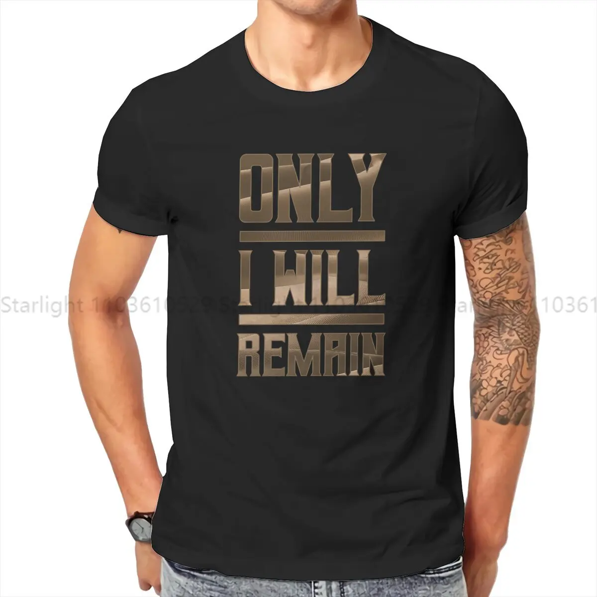 Dune Chronicles Sci-Fi Movie Creative TShirt for Men Only I Will Remain Round Collar T Shirt Personalize Gift Tops