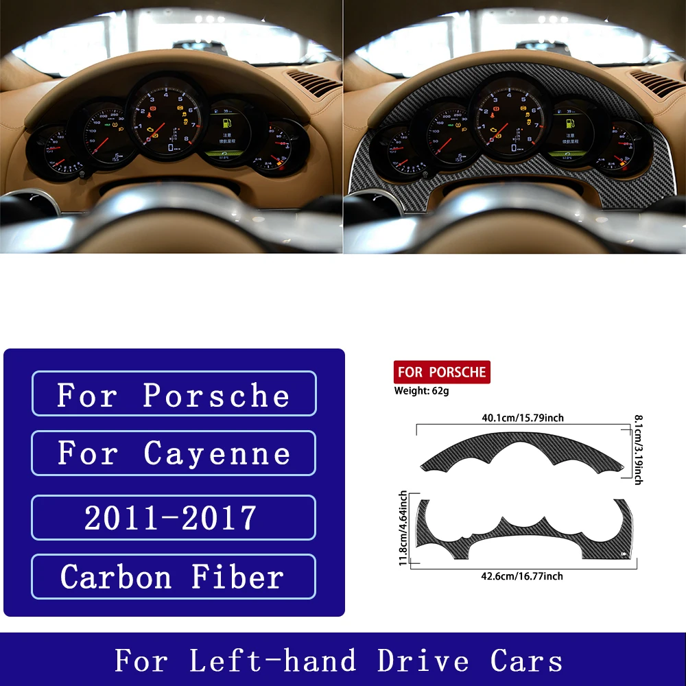 For Porsche Cayenne 958 92A 2011-2017 Carbon Fiber Instrument Speedometer Panel Car Accessories Interior Decorative Stickers