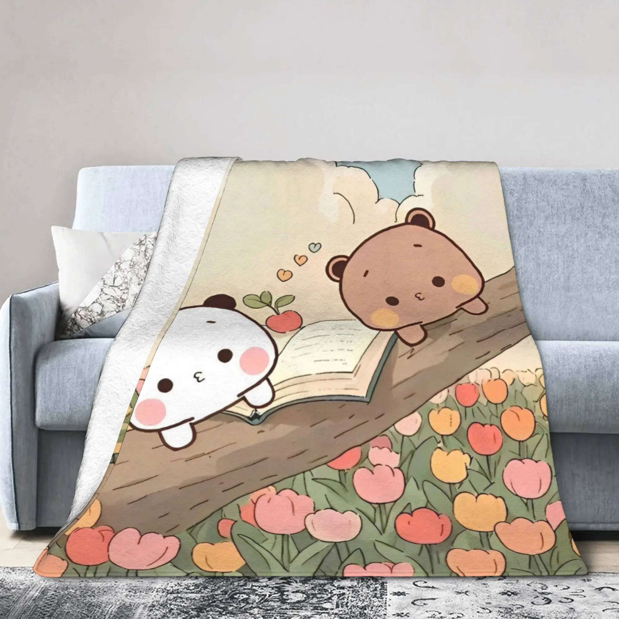 Cute Cartoon Bubu Dudu Knitted Blanket Velvet  Super Soft Throw Blanket for Bedding Couch Bedroom Quilt