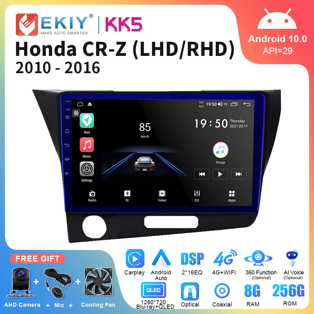 

EKIY KK5 Android Radio For Honda CRZ CR-Z 2010-2016 Multimedia Video Player Navigation BT Carplay Stereo Tape Recorder 4G Wifi