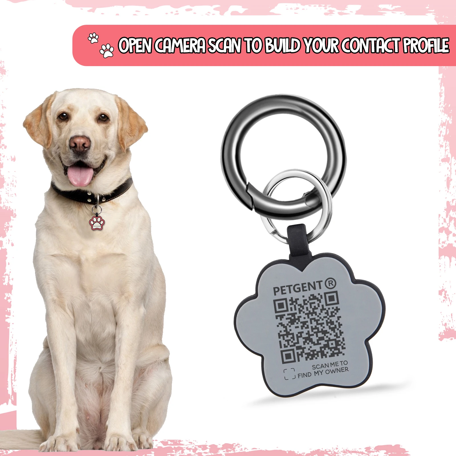 Personalized QR Code Dog Cat Tags ngraved Cat Dog Puppy Pet ID Name Collar Tag Pendant Pet Accessories