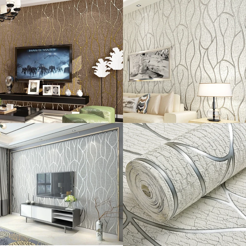 Wholesale Cross Border Simple Modern 3D Stripe Suede Wallpaper for Living Room TV Background Wall Bedroom Wallpaper