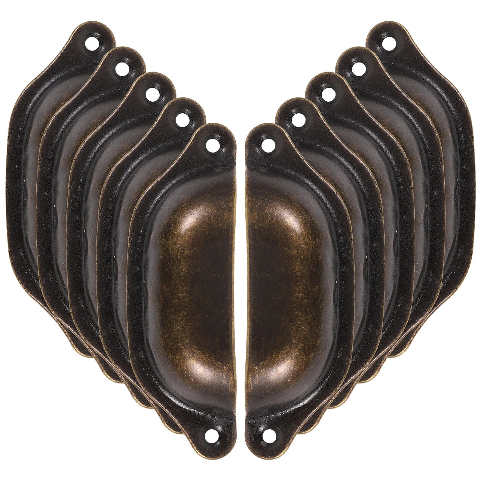 

10Pcs Vintage Shell Drawer Pulls Durable Cabinet Handles for Wardrobe Kitchen Cupboard Dresser Furniture Hardware