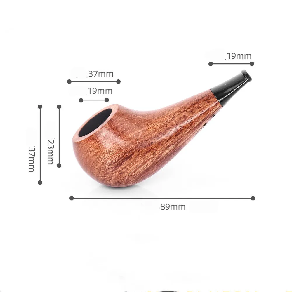 Scented Wood Tobacco Pipe Handmade 9mm Wood Root Smoking Pipe Gift Box and Accessories