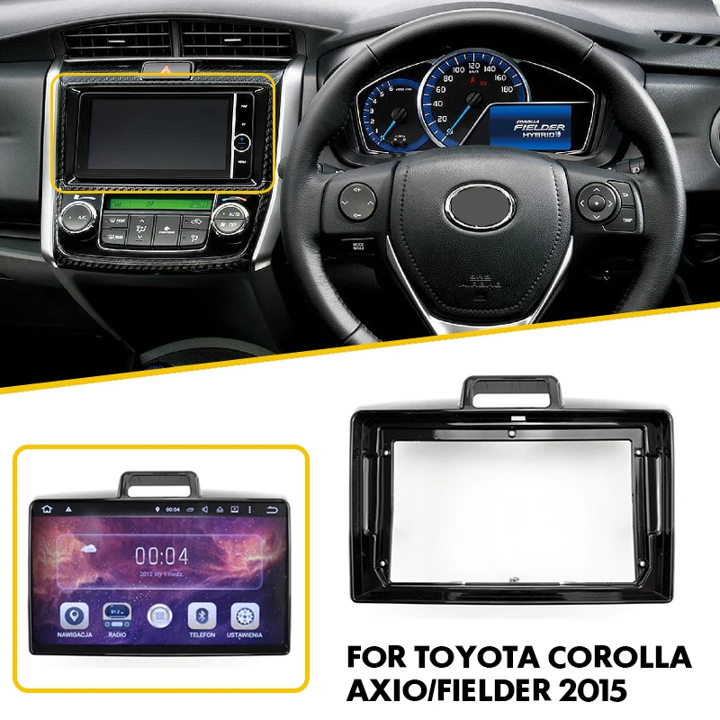 Car Stereo Radio Fascia For Toyota Corolla AXIO/FIELDER 2015 GPS Navigation Frame Panel Trim Replace Kit Face Plate Accessories