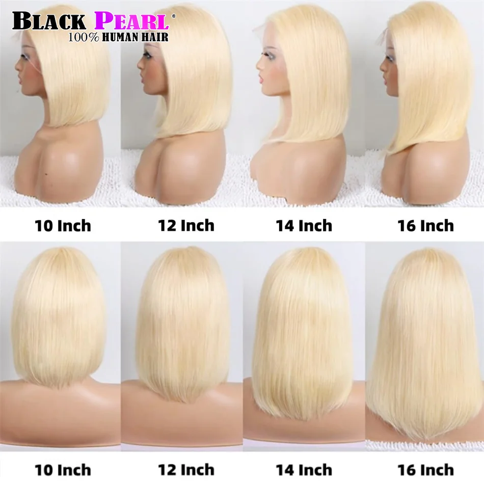 613 Honey Blond 210% Density For Black Women 100% Vietname Super Double Drawn Bone Straight 13x4 Frontal Bob Wig with Human Hair images - 6