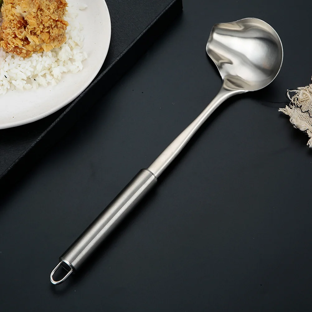 

Stainless Steel Sauce Mini Gravy Ladle With Spout Long Handle For Soup Seasoning Serving Black Metal Kitchen Utensil Soup Ladle