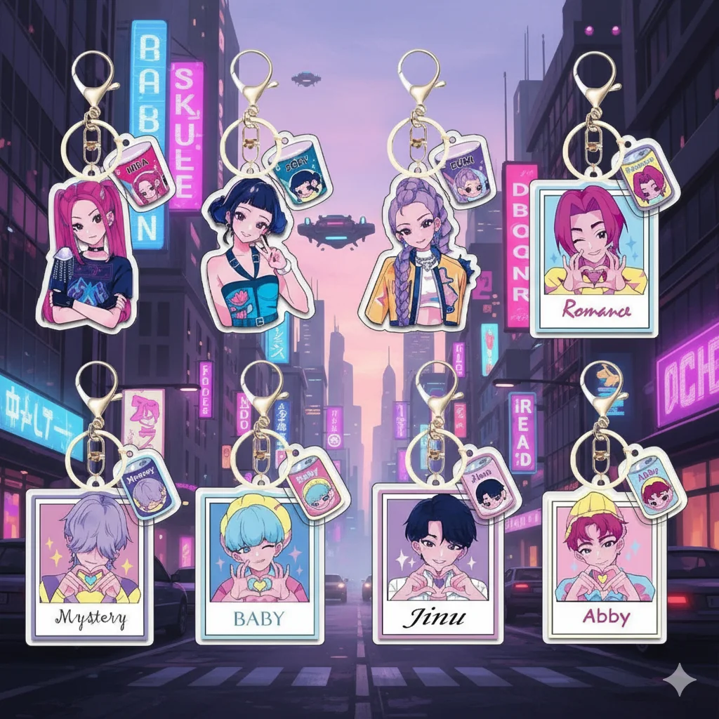 

Demon Hunter Kpop Ghost Hunter Тема Акриловый брелок Аксессуар В наличии Золотая пряжка Товары команды Охотницы дьявола