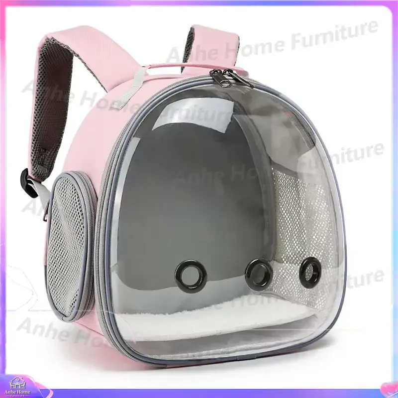 Portable Transparent Pet Carrier Backpack Bird Cage Parrot Pigeon Travel Shoulder Bag Outdoor Breathable Small Animal Puppy