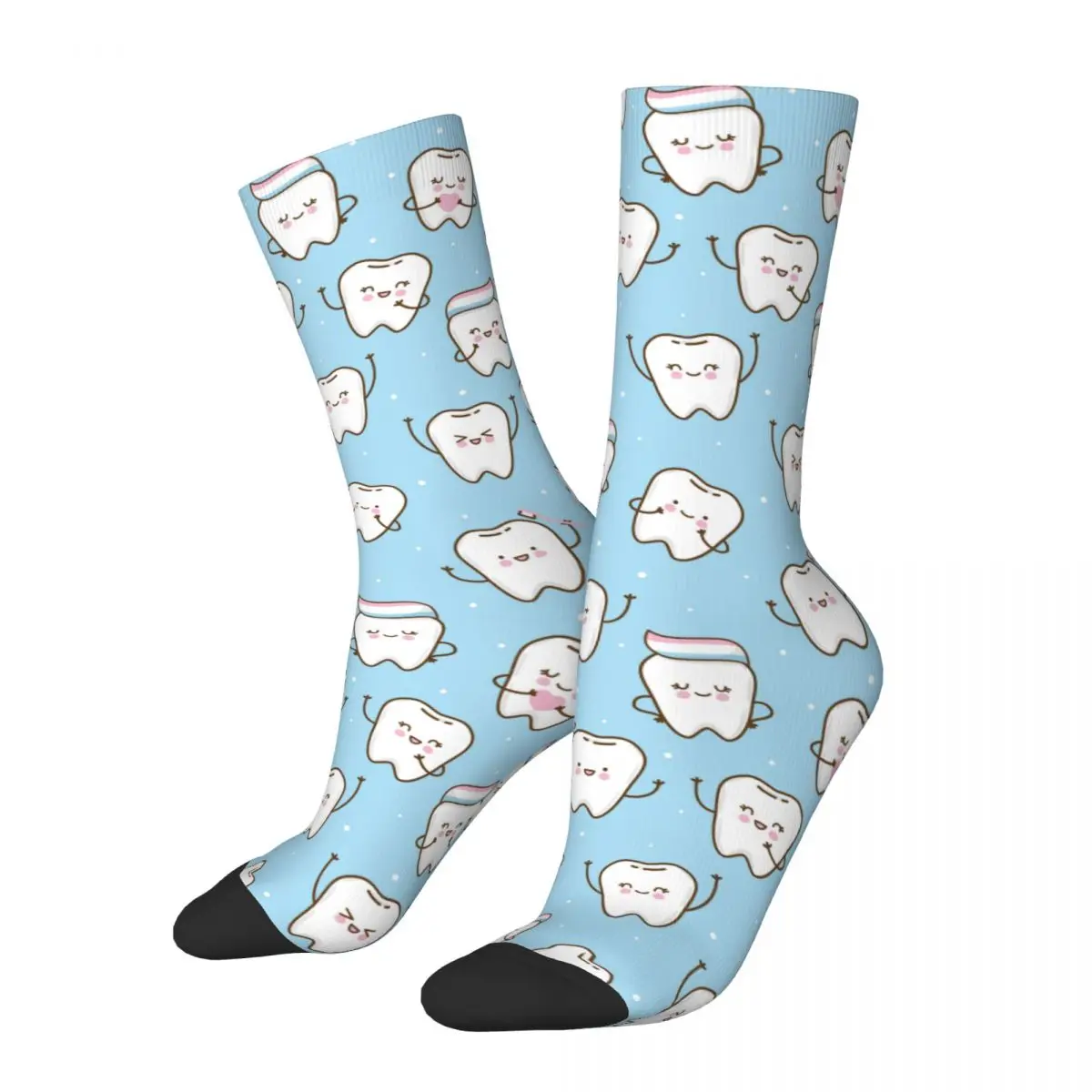 Blue Cute Tooth Teeth Toothpaste Dental Braces Unisex Winter Socks Hiking Happy Socks street style Crazy Sock