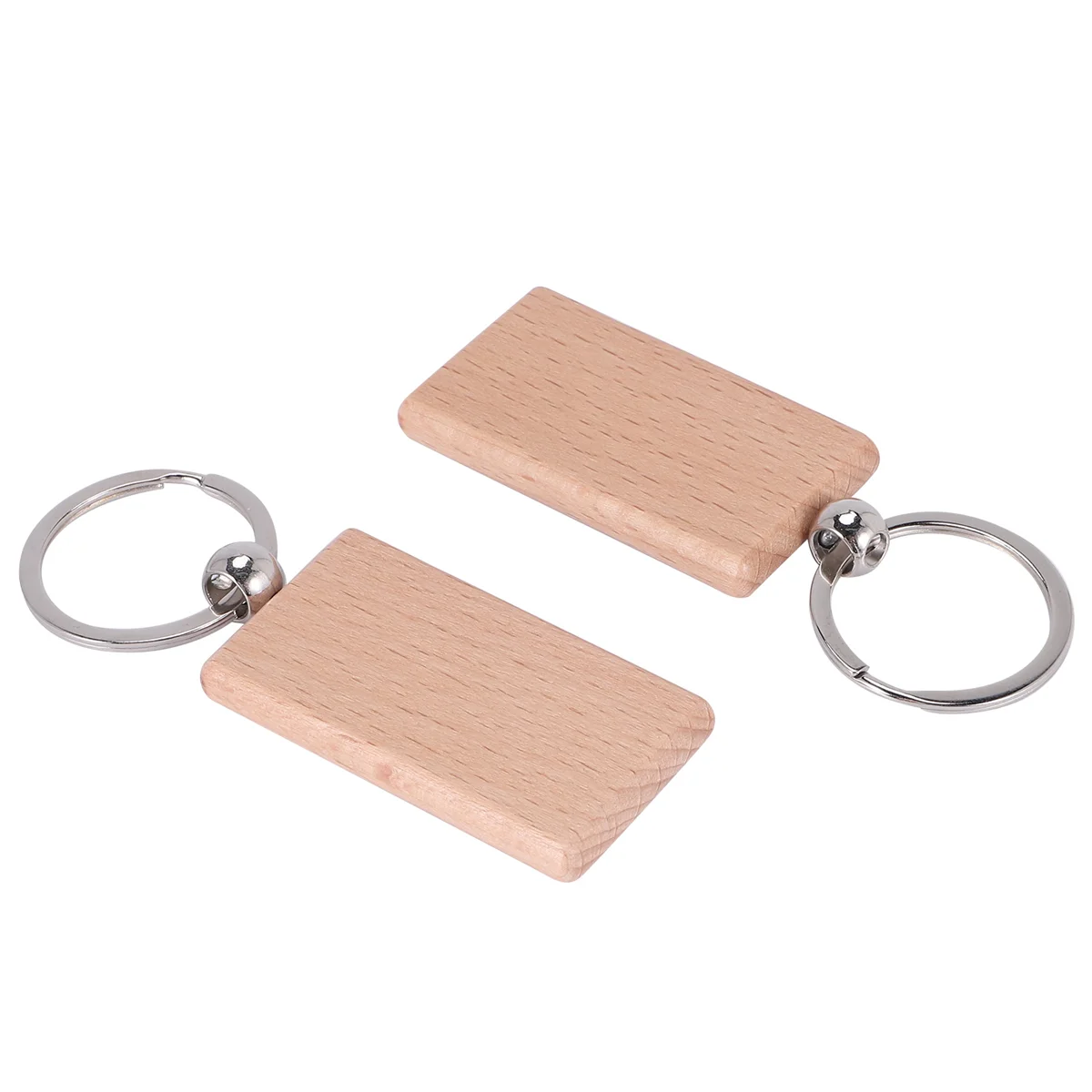 

40 Pcs Blank Wooden Keychain Rectangular Engraving Key Diy Wood Keychains Key Tags Can Engrave Diy Gifts