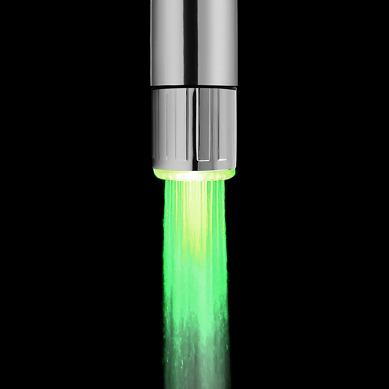 Kitchen LED Temperature Sensitive 3-Color Light-up Faucet Bathroom Shower 7 Colors Glow Water Saving Faucet Aerator Tap Nozzle