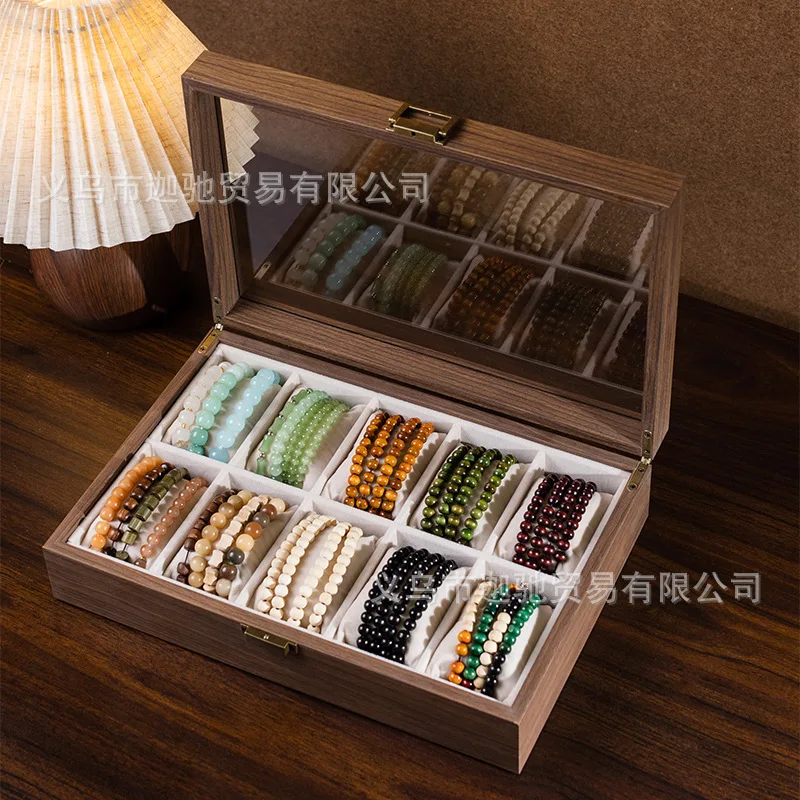 

Vintage wood grain leather storage box for watches, cultural toys, bracelets, jewelry boxes, bracelet accessory display boxes