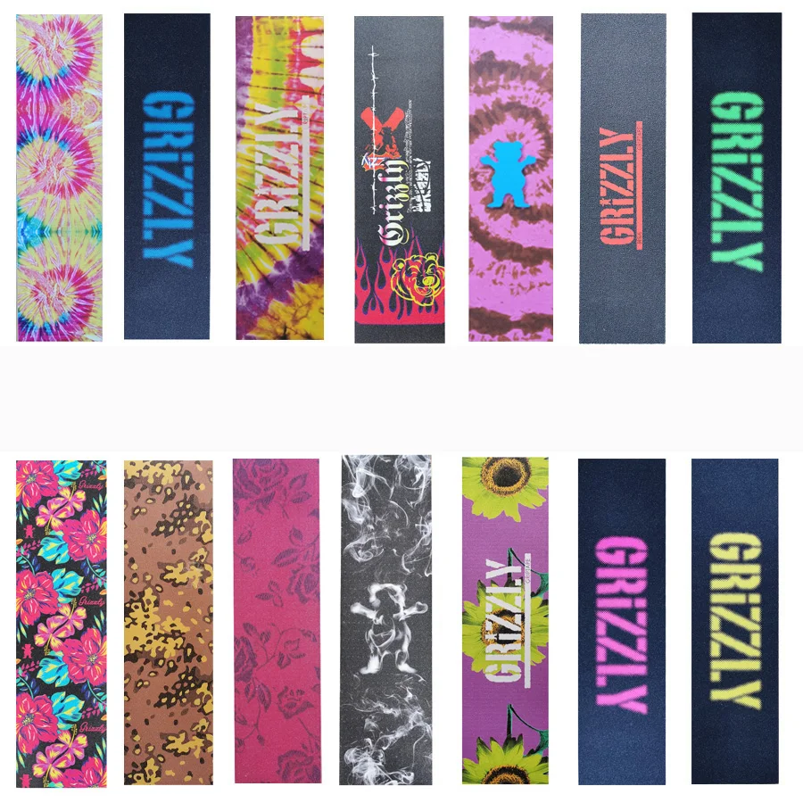 Pita pegangan dek skateboard grizzly 33*9 inci 33 inci OS780 berlubang kualitas bagus