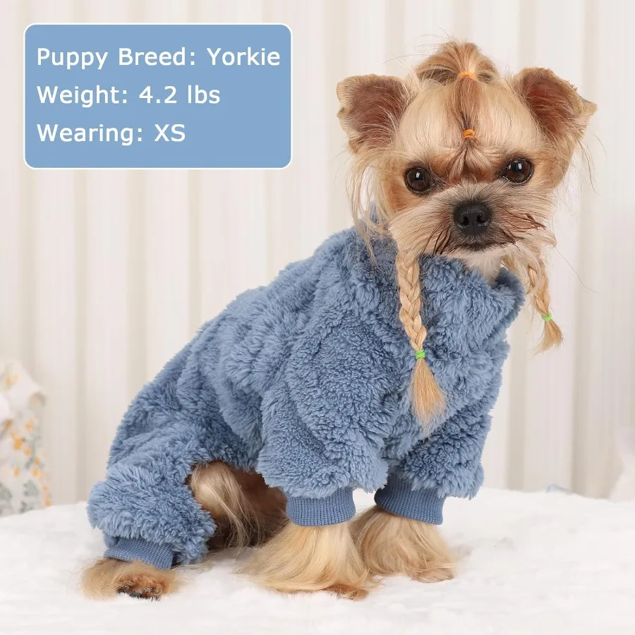 الكلب سترة الصوف الياقة المدورة الشتاء الكلب الملابس للكلاب الصغيرة الفتيات الصبي الدافئة الصوف جرو منامة نيسيس ملابس الحيوانات الأليفة جرو S #6