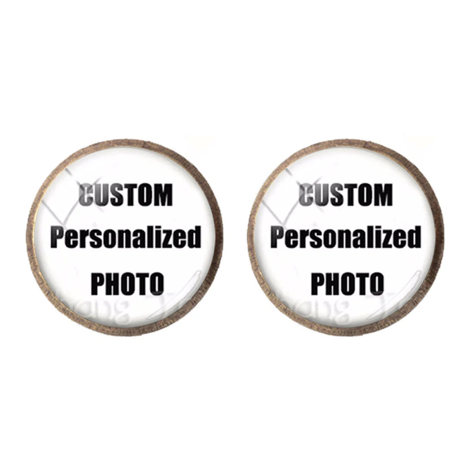Personalizado personalizado brincos do parafuso prisioneiro foto mãe pai bebê crianças avô pais projetado foto presente para o aniversário da