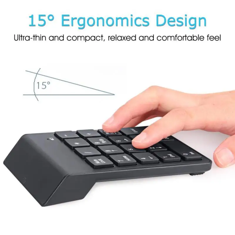 Mini Wireless Numeric Keyboard 2.4GHz  Numpad 18 Keys Digital Pave numpad for Accounting Teller Laptop Notebook Tablets