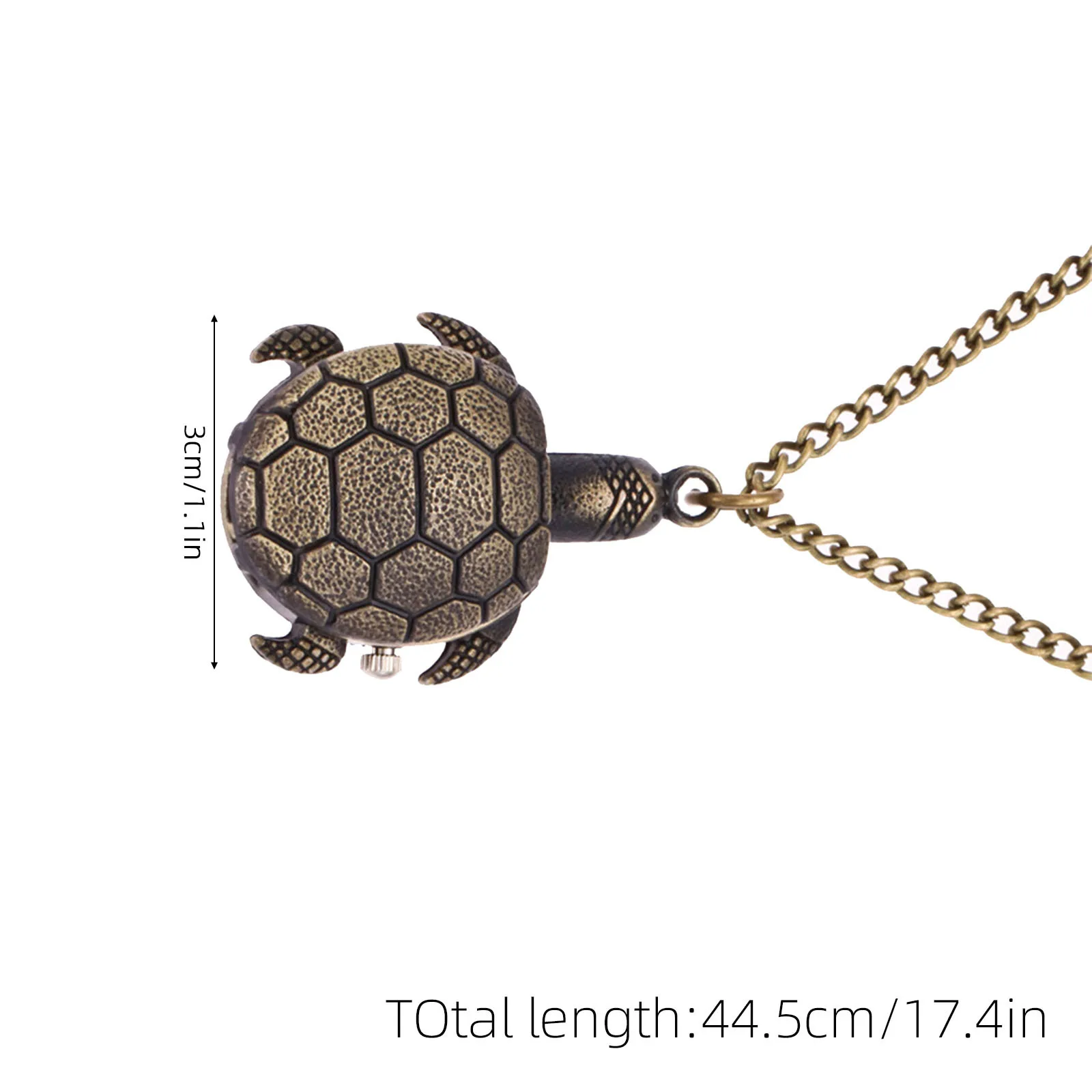 1 قطعة ساعة الجيب تصميم السلحفاة نمط خمر تفاصيل رائعة مزاج جيد جلب ديكور نمط السلحفاة ساعة الجيب