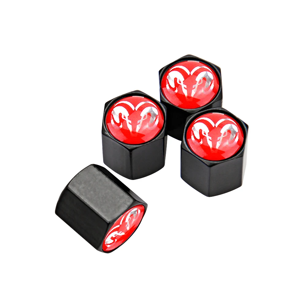 Metal Car Tire Valve Caps Anti Dust Valve Stem Covers For Dodge Challenger Charger Durango Ram 1500 2500 3500 Journey Sticker