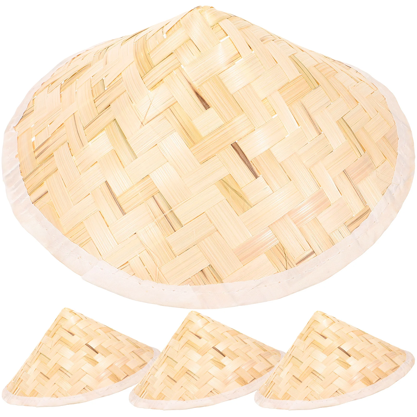 4 Pcs Bamboo Hat Weaving Mens Sun Knight Straw Pointed Cap Block Conical Kids Bamboo Chinese Man Hats