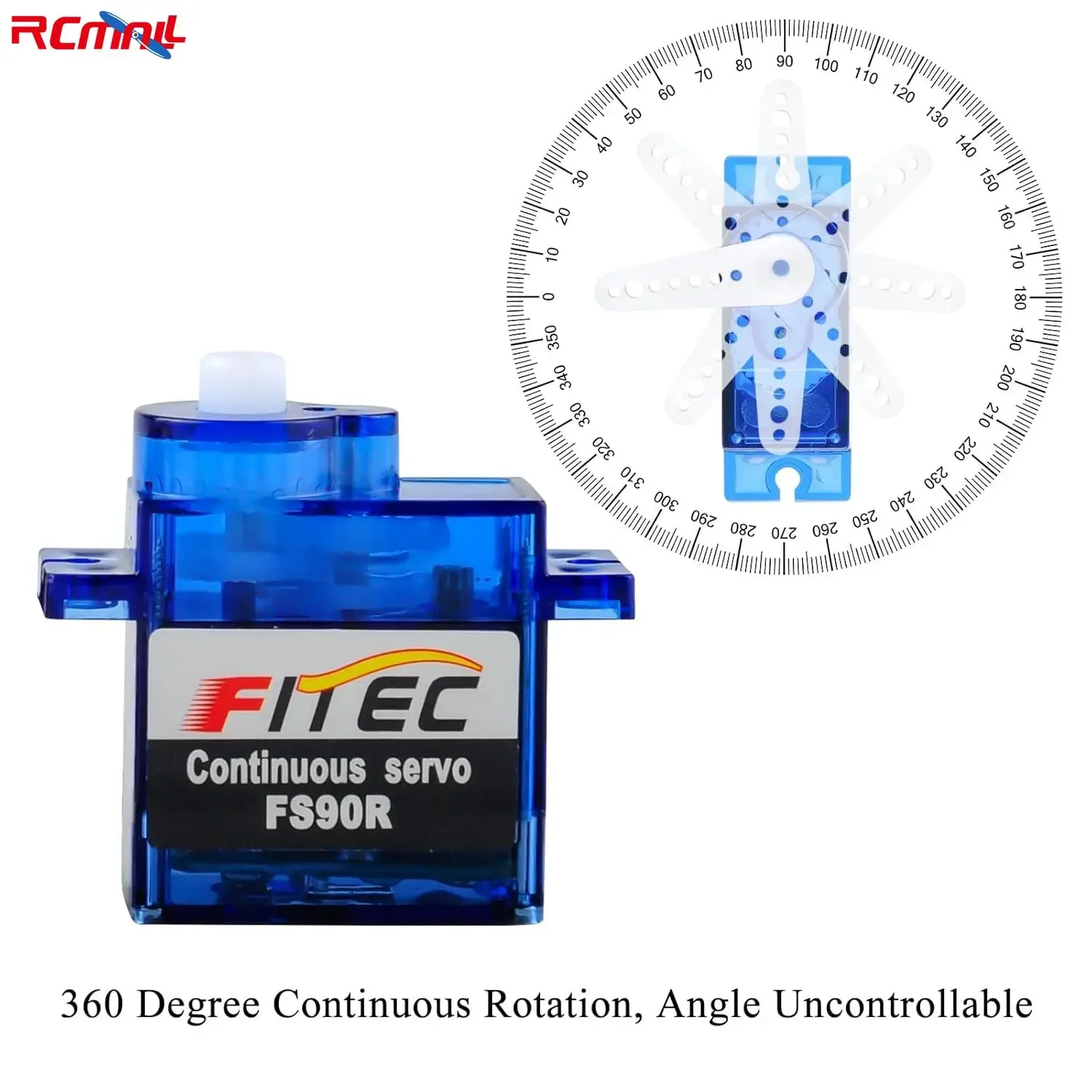 Feetech FS90R Servomotor Micro RC de rotación continua de 360 grados 6V para robot de coche inteligente Arduino Microbit (paquete de 2)