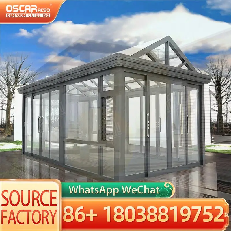 Wall Mounted Retractable Enclosure Patio Room Outdoor Balcony Sun Shelter sunroom