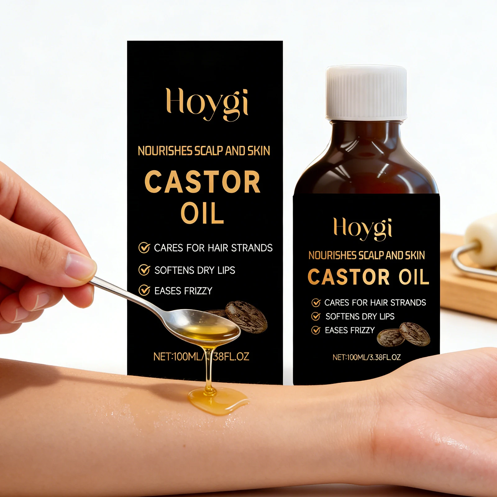 

Эфирное масло для тела и волос из касторового масла: легкое, питательное, увлажняющее, смягчающее, нелипкое, для ухода за кожей и волосами.