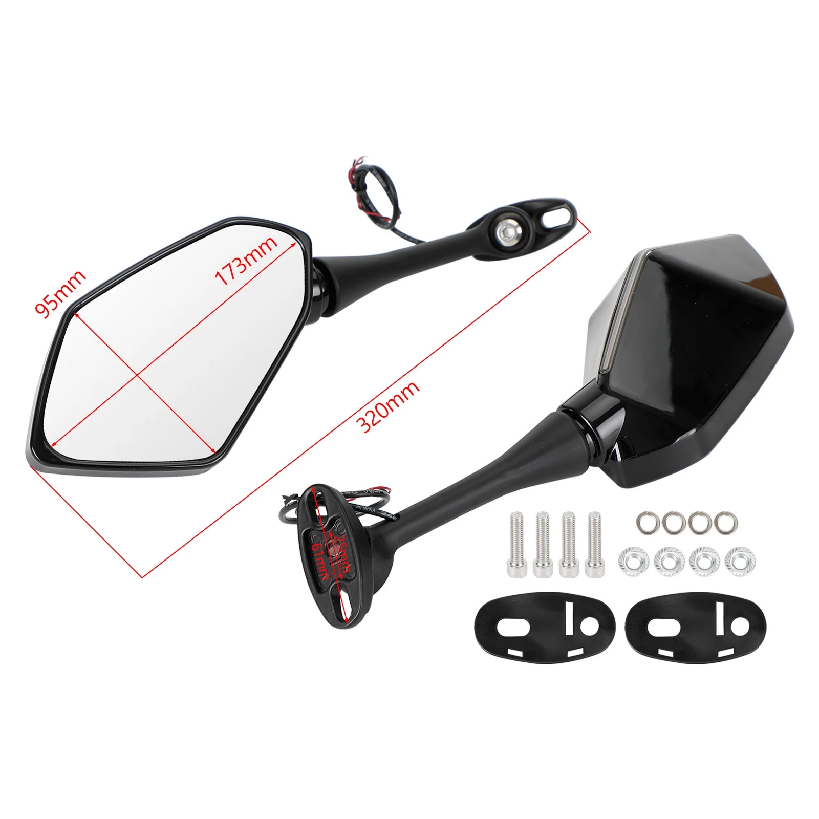 Topteng Mirrors w/Turn Signal Indicator For Suzuki SV 650 1000 S GSF 600 1200 Bandit Motorcycle Accessories