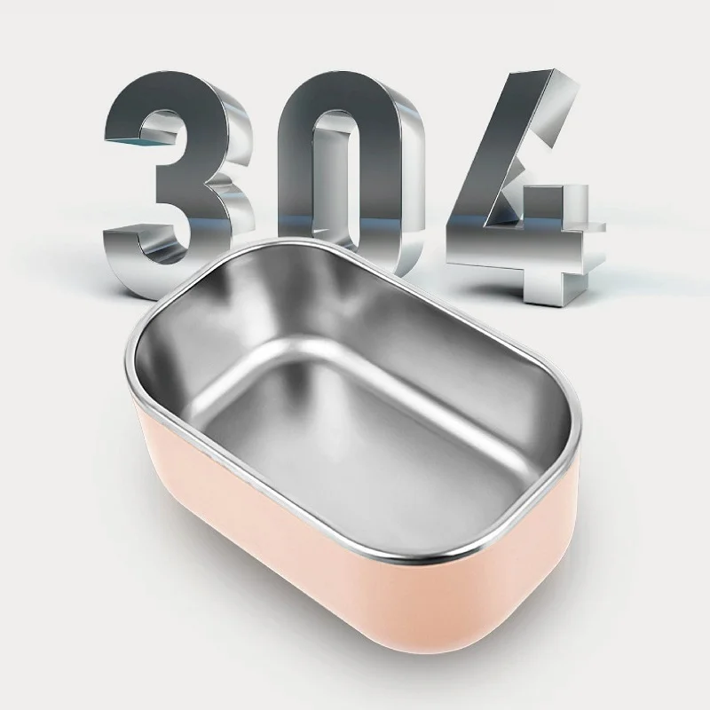 Electric Lunch Box Portable 304 Stainless Steel Waterless Heating Lunch Box Hot Rice Heater Plug-in Bento Box