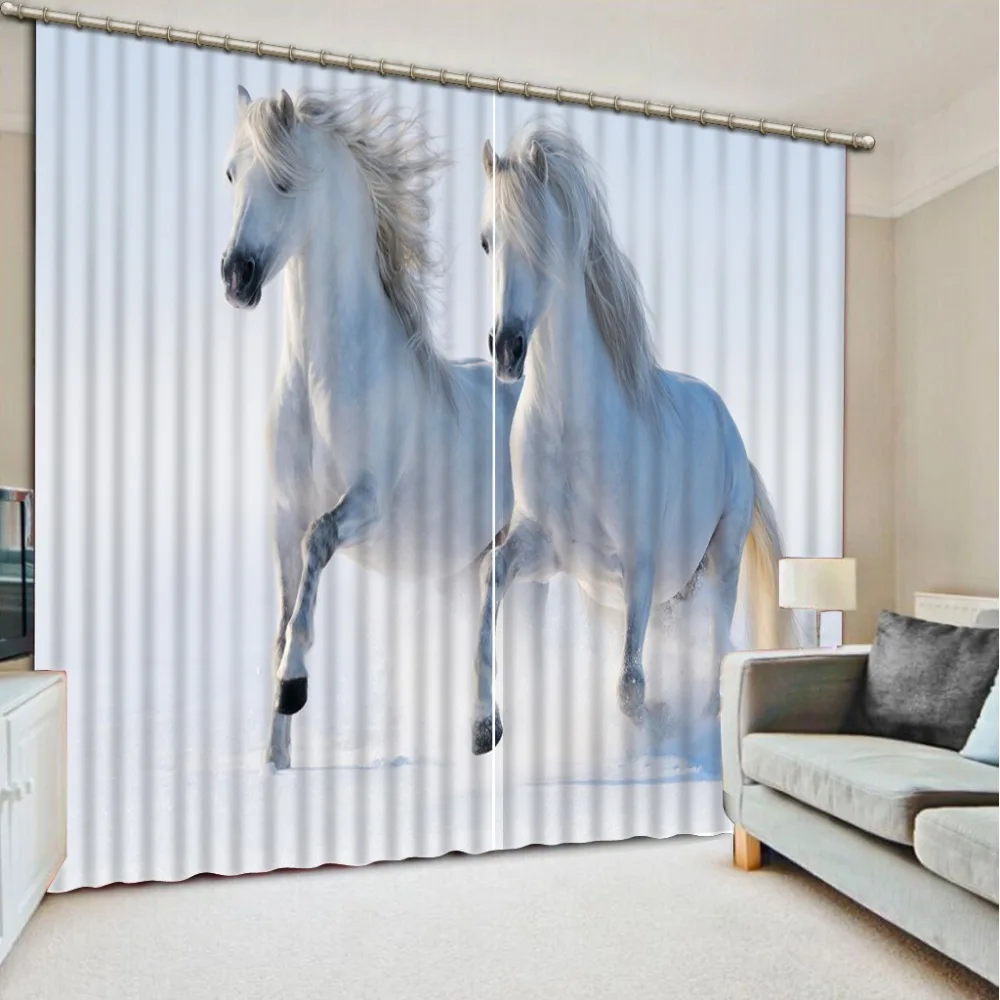 High Quality Waterproof Bathroom Curtain white animal curtains 3D Printing Modern Fashion Home Decor