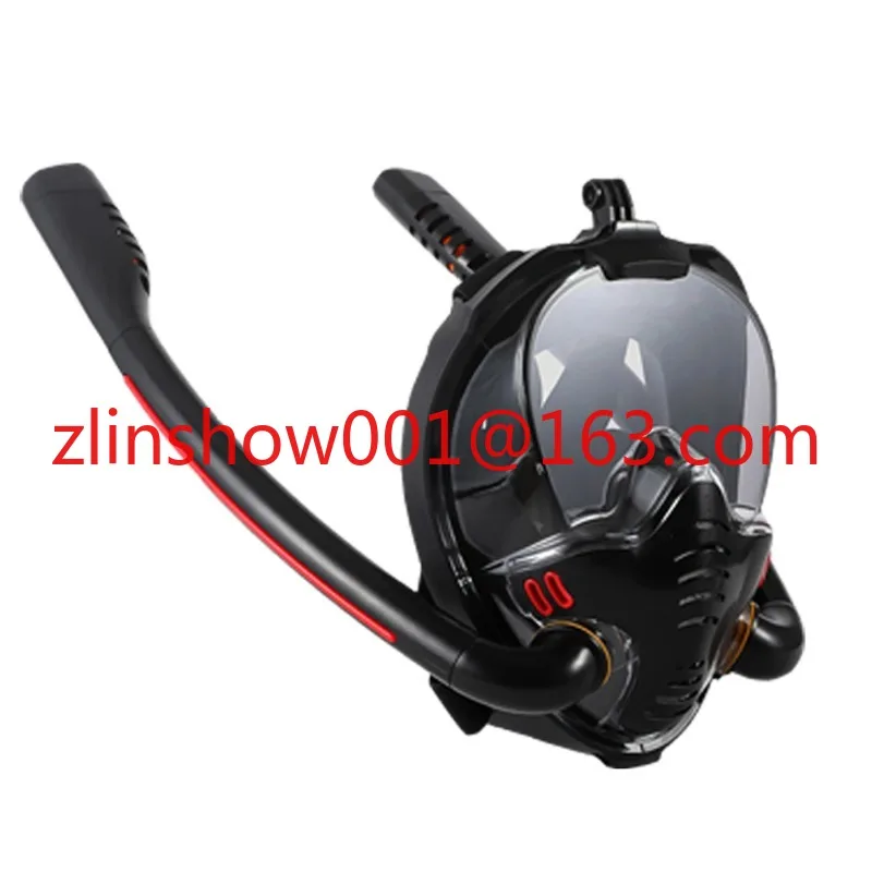 Snorkeling Mask Double Tube Silicone Full Dry Diving Mask Adults Swimming Mask Diving Goggles Underwater Breathing Apparatus