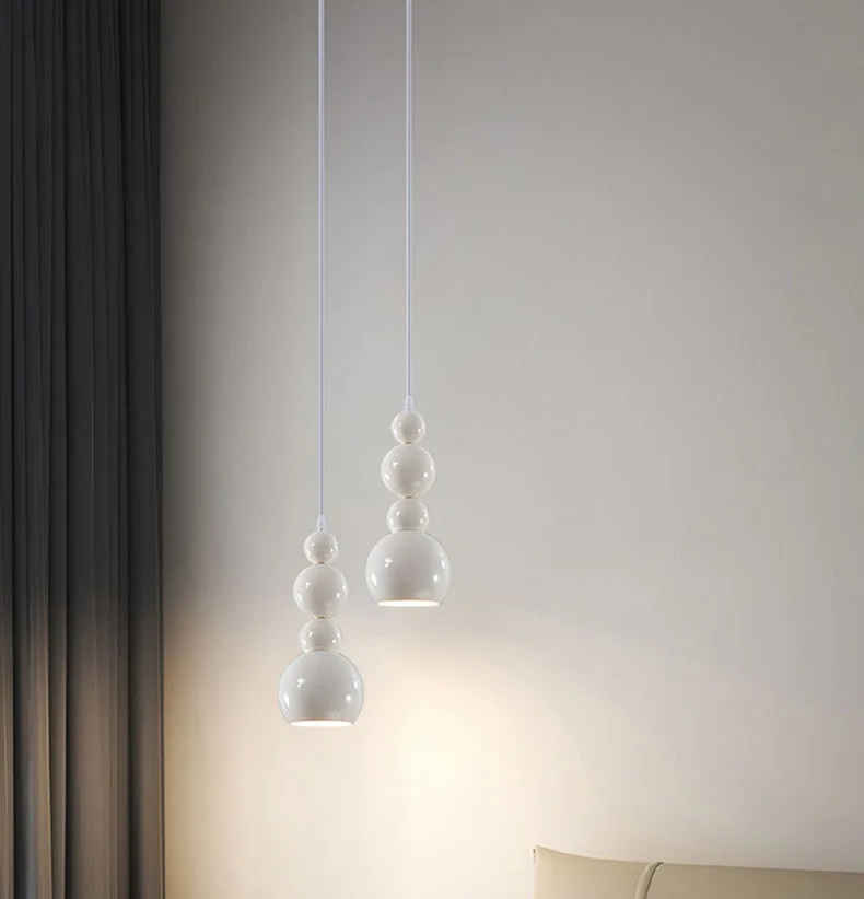 White Metal Pendant Lights Bedroom Dining Room Indoor