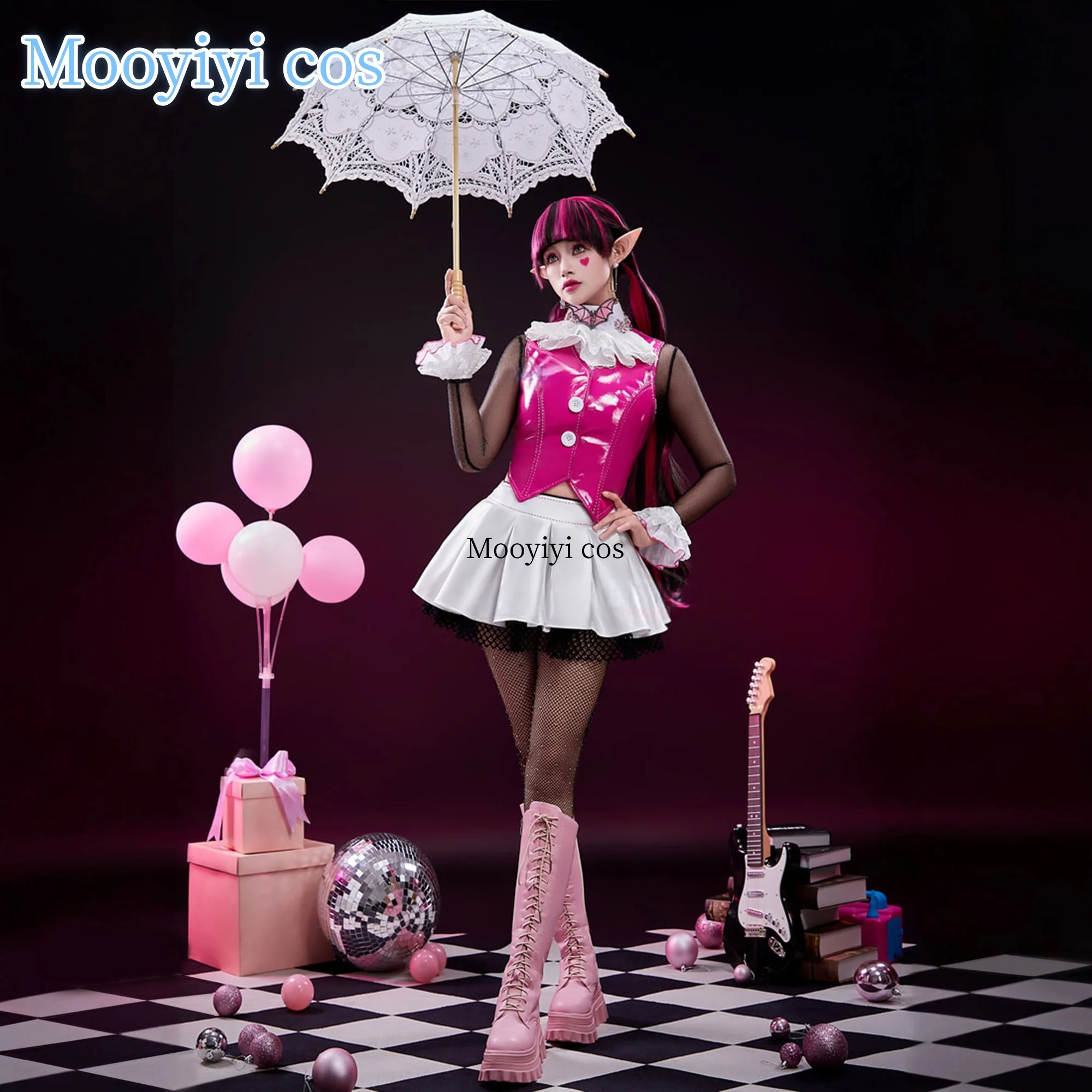 

Monster Cosplay High Draculaura Cosplay Costume Emily Halloween Christmas Comic Exhibition Women Dress S-XL Selected Fabrics