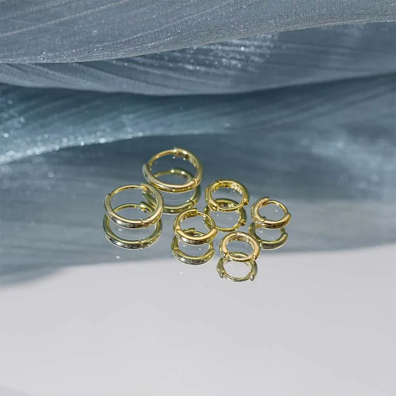 Aide Kleine Creolen aus 925er-Sterlingsilber, Roségold, für Damen und Mädchen, Geschenk, Hochzeit, Verlobung, Party, Geschenk, glatte Ohrknochenschnalle – Detail 6