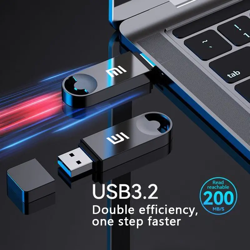 Xiaomi 16TB Flash Drive USB 3.2 High Speed Transfer Mini Pen Drive Type C U Flash SSD Metal Waterproof Portable U Drive Memory