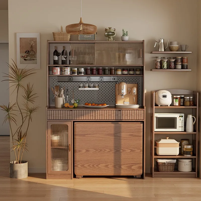 

Solid Wood Sideboard Cabinet for Dining Room Wall Mounted Storage Cabinet Wine Cabinet Home Display Table Storage