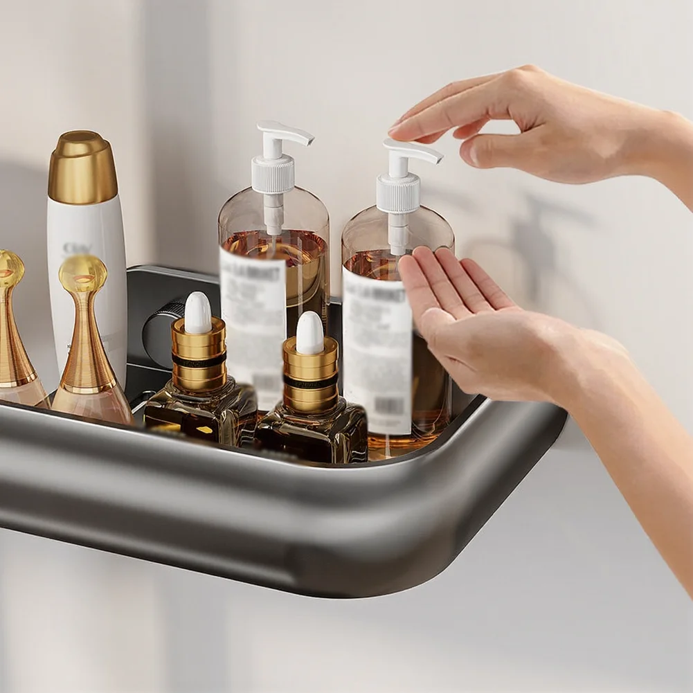 40CM Aluminum Shower Shelf for Bathroom with Multi Level Storage to Arrange Bottles Cans and Small Shower Products