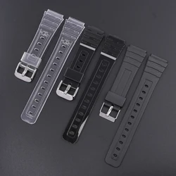 18mm Convex Straps For Casio Watch F91W/F84/F105/108/A158/168/AE1200/1300 Replace Band TPU Transparent Watchband Accessories