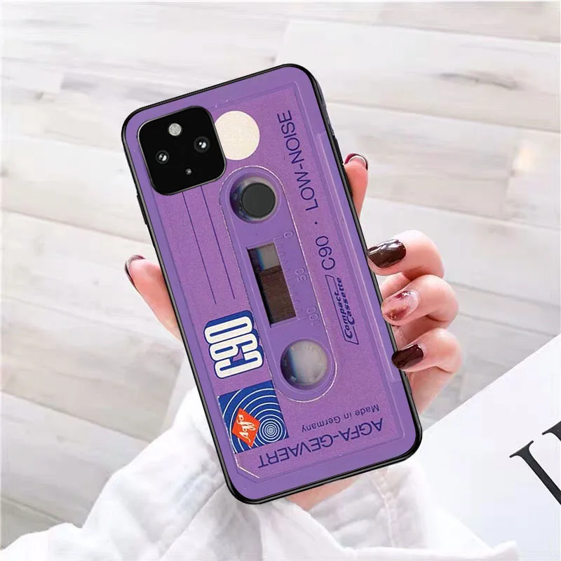 Capa de telefone com bateria de fita cassete para Google Pixel 10 9 Pro XL 9A 8 7 6 Pro Pixel 8A 7A 6A Pixel 8 7 6 5