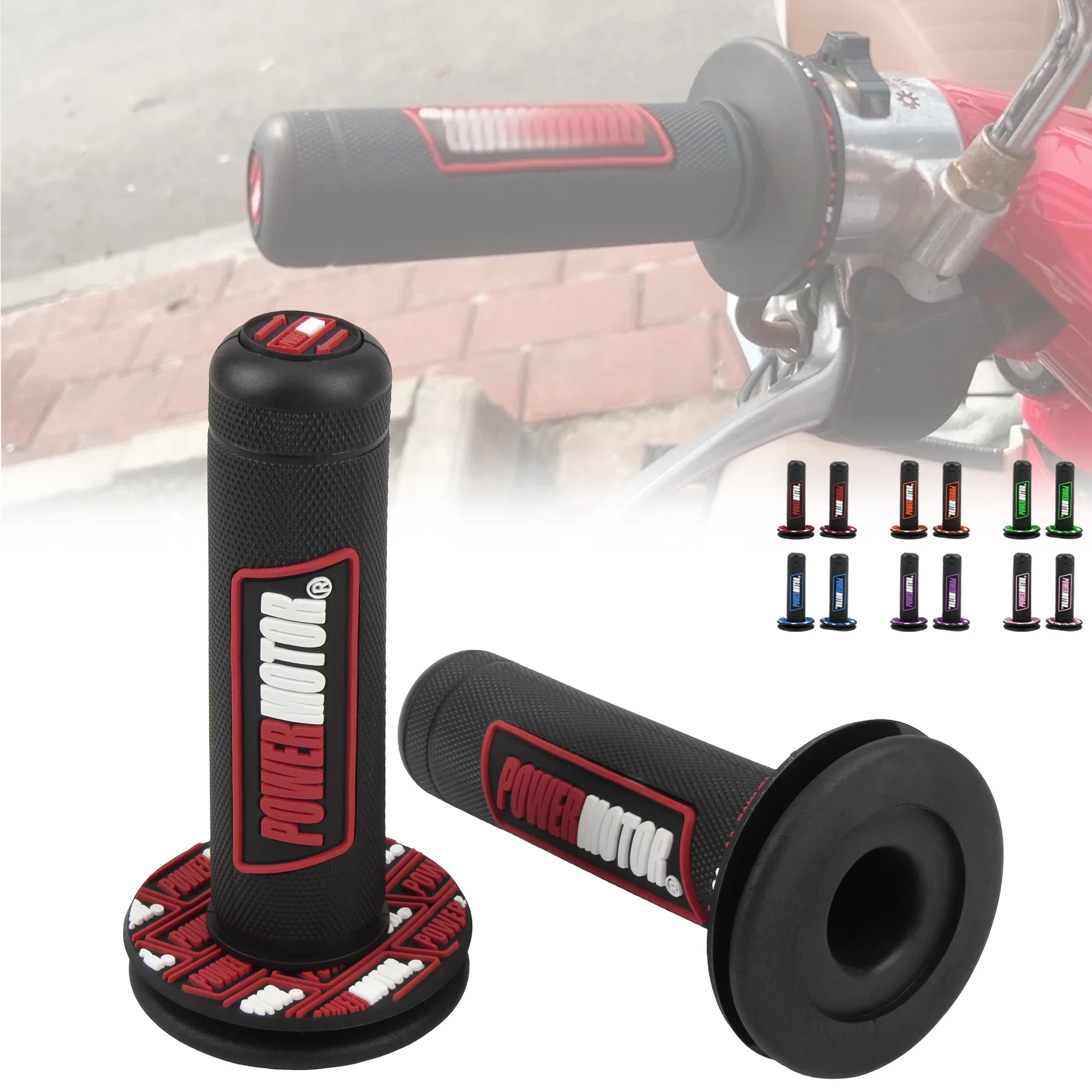 Motorcycle rider uses rubber off-road modified electric bike handle gloves Pro Ghost Train throttle shift handle cover view 3