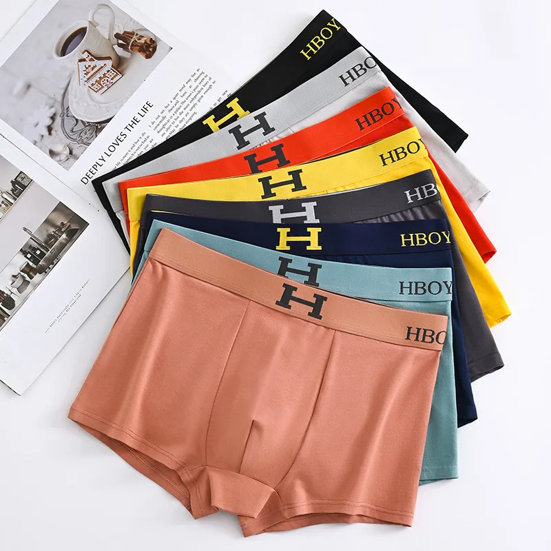 8Pcs/lot Men\'s Underwear Breathable Panties Male Boxers Shorts Comfortable Underpants Brand Print Boxer Plus Size L-6XL