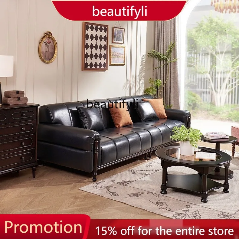 

A57 Персиковый Цветок Сердце Древний Стиль Американский Диван Ремесло Французский Ретро Страна Натуральная Кожа Прямой Ряд Диван