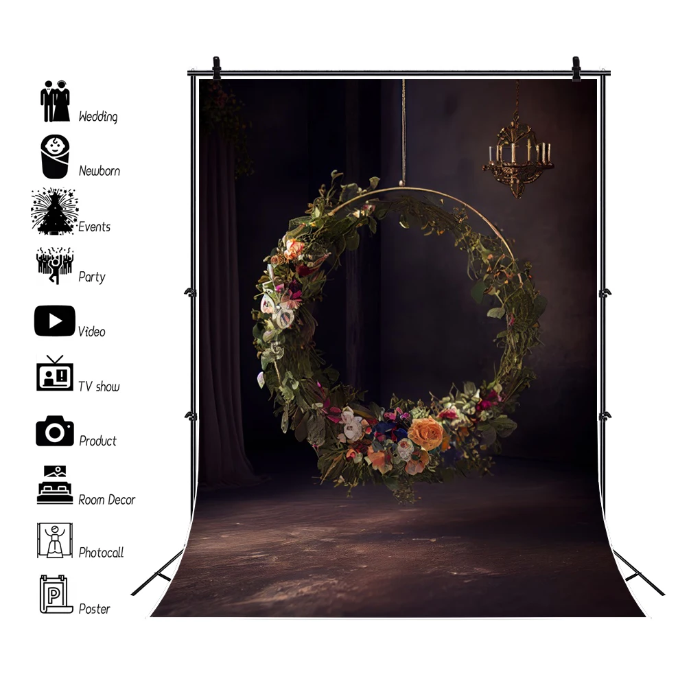 Wedding Portrait Photography Background Flower Boho Style Floral Window Bridal Shower Baby Birthday Party Backdrop Photo Studio
