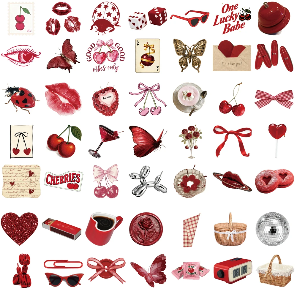 50 個の桜色の女の子ステッカースーツケーススケートボード用品ラップトップ荷物アートクリエイティブ Y2K ファッションスクラップブックステッカー